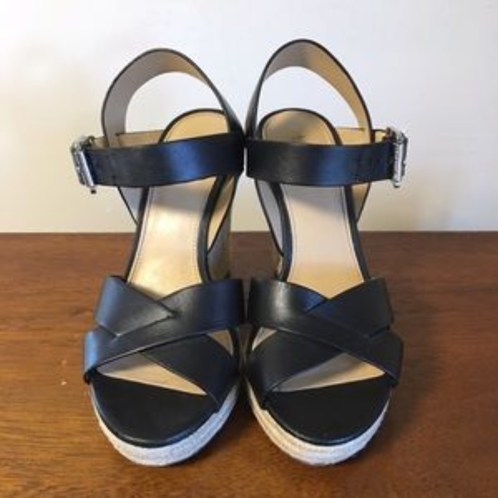 Michael Kors Sandal Black Leather Espadrille